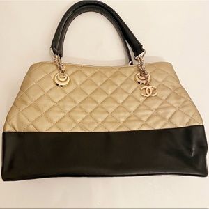 Gold And Black Quilted Bag Designer Inspired
